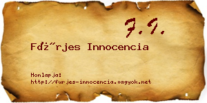 Fürjes Innocencia névjegykártya